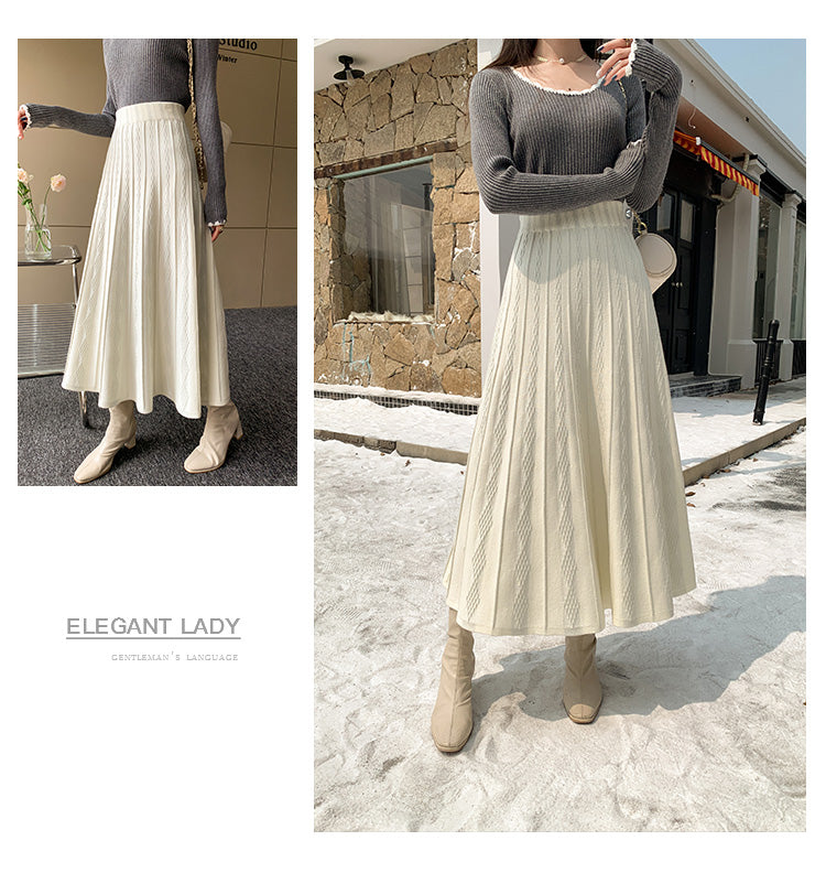 【bottoms】AラインニットスカートG24470