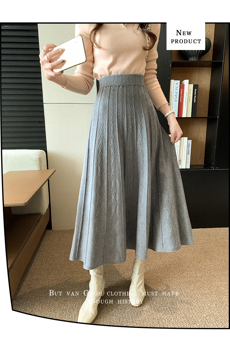 【bottoms】AラインニットスカートG24470