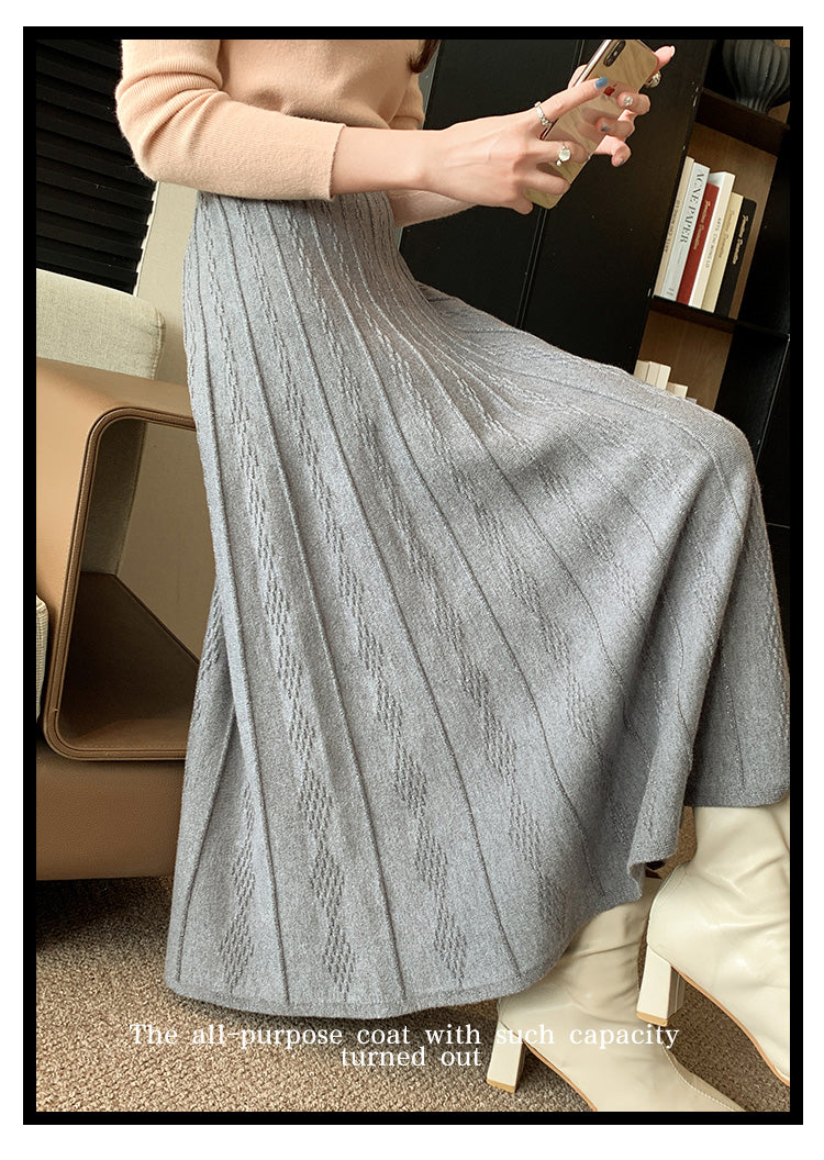 【bottoms】AラインニットスカートG24470