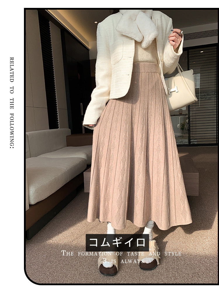 【bottoms】AラインニットスカートG24470