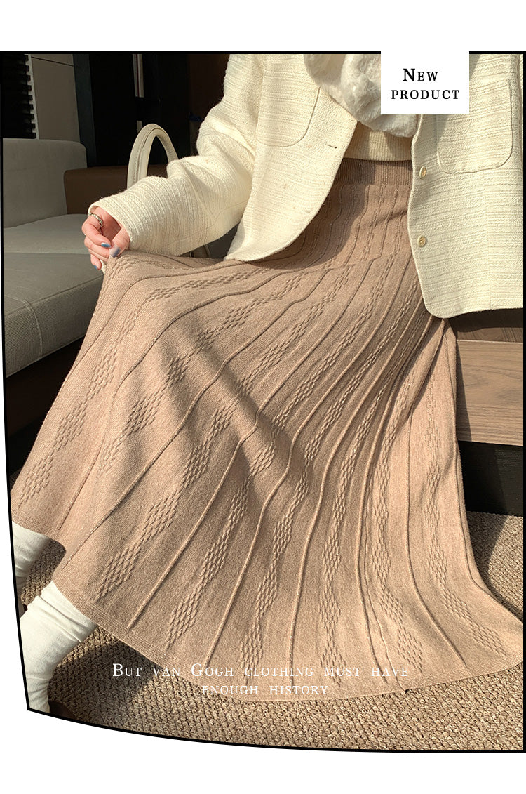 【bottoms】AラインニットスカートG24470