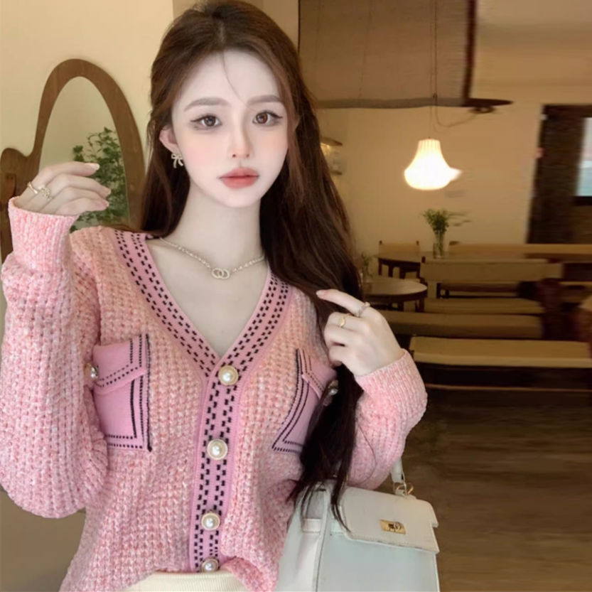 【outer】VネックニットカーディガンG24488