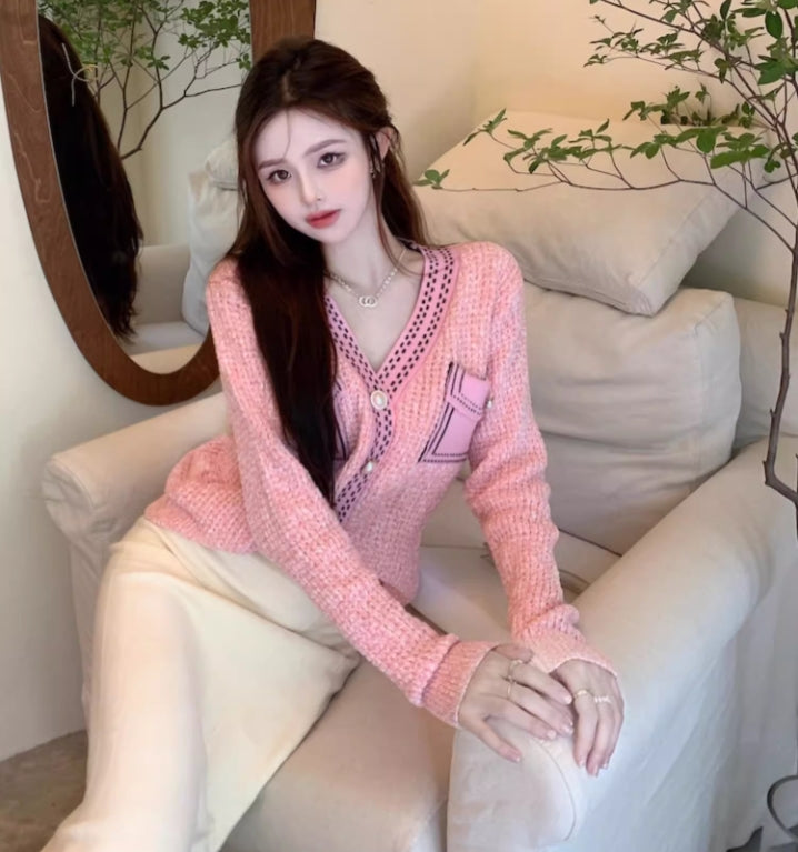 【outer】VネックニットカーディガンG24488