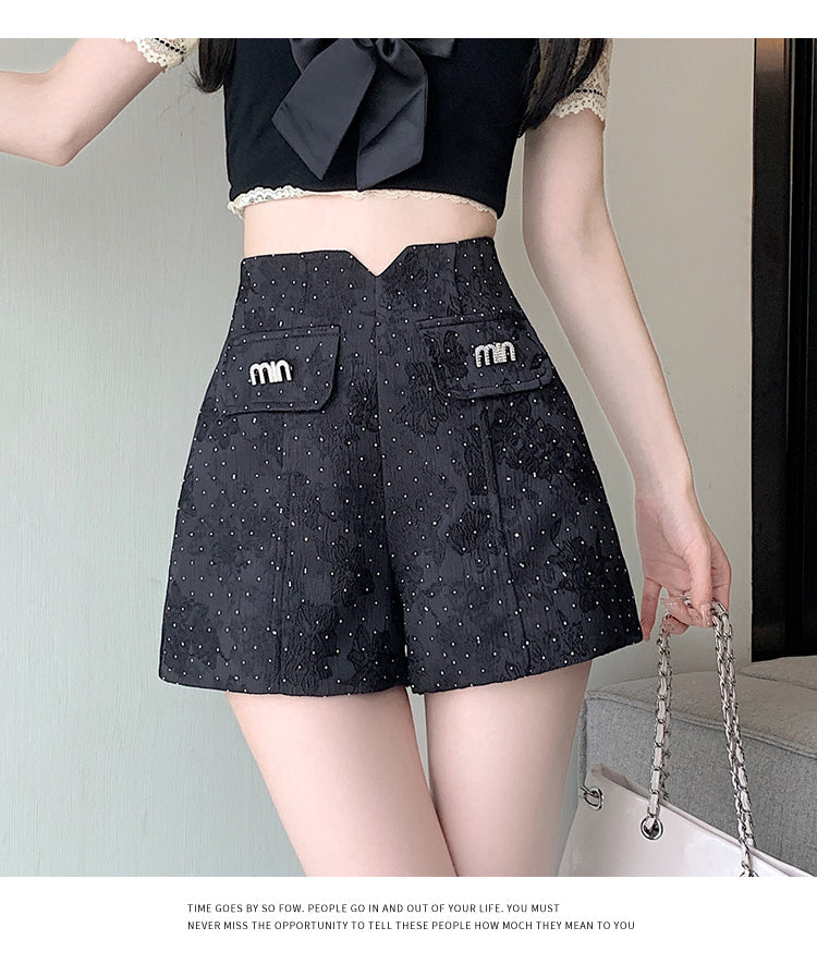 【bottoms】2色AラインショートパンツG24500