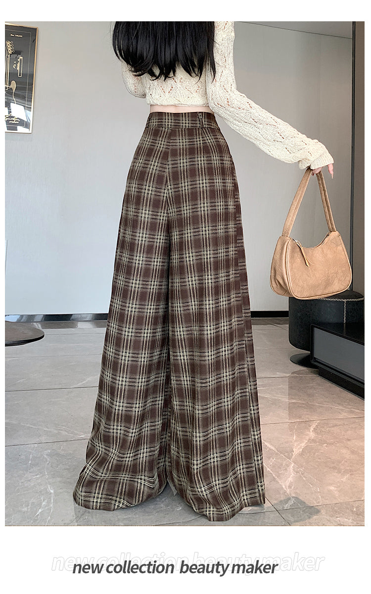 【bottoms】ゆったりチェック柄ガウチョパンツG24519