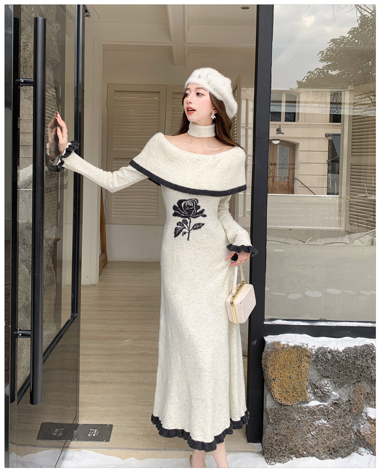 【dress】オフショルダーニットワンピースG24542