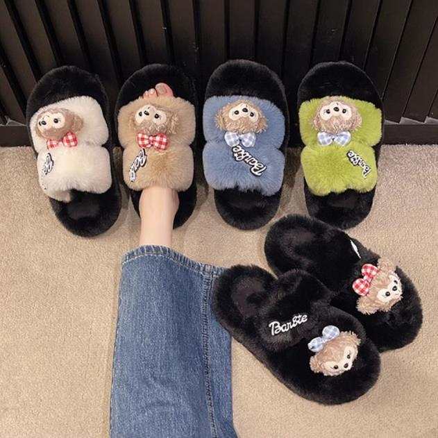 【shoes】ふわふわファースリッパF8453