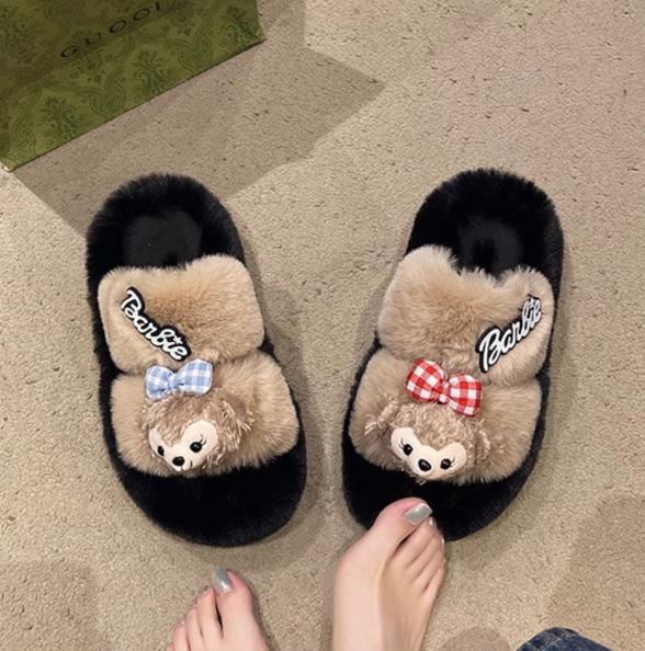 【shoes】ふわふわファースリッパF8453