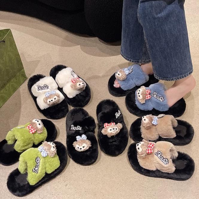 【shoes】ふわふわファースリッパF8453