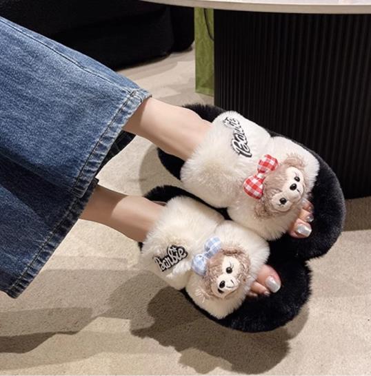 【shoes】ふわふわファースリッパF8453