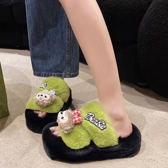 【shoes】ふわふわファースリッパF8453