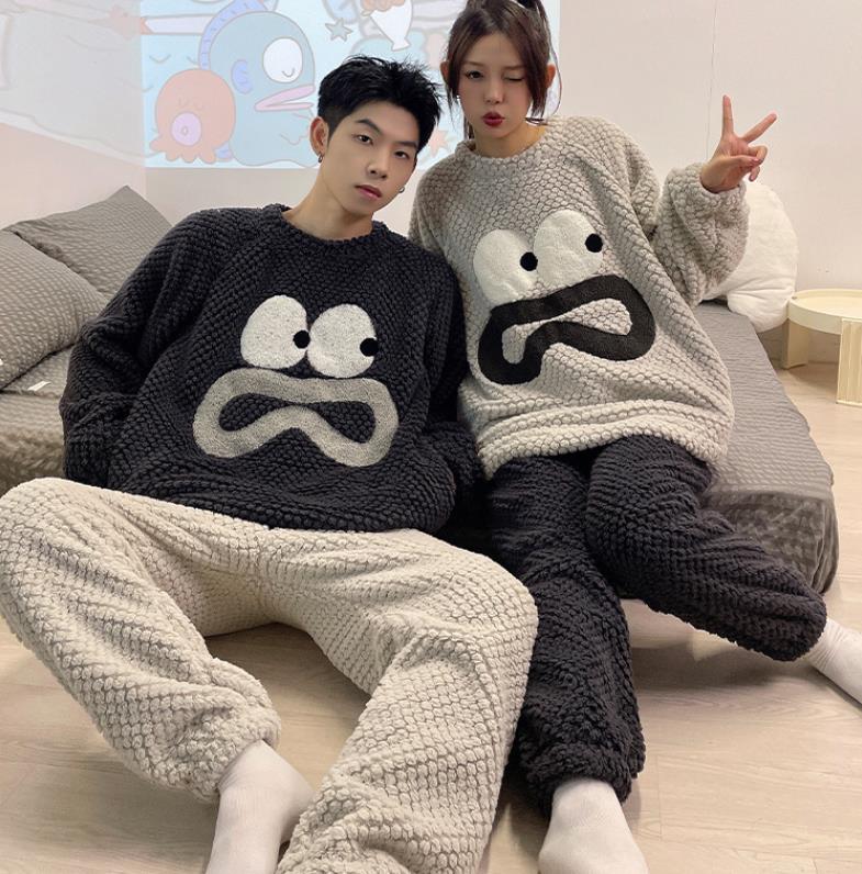 【ホーム・生活】ふわふわカップルパジャマ上下セットルームウェアF8454