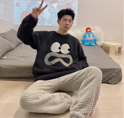 【ホーム・生活】ふわふわカップルパジャマ上下セットルームウェアF8454