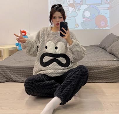 【ホーム・生活】ふわふわカップルパジャマ上下セットルームウェアF8454