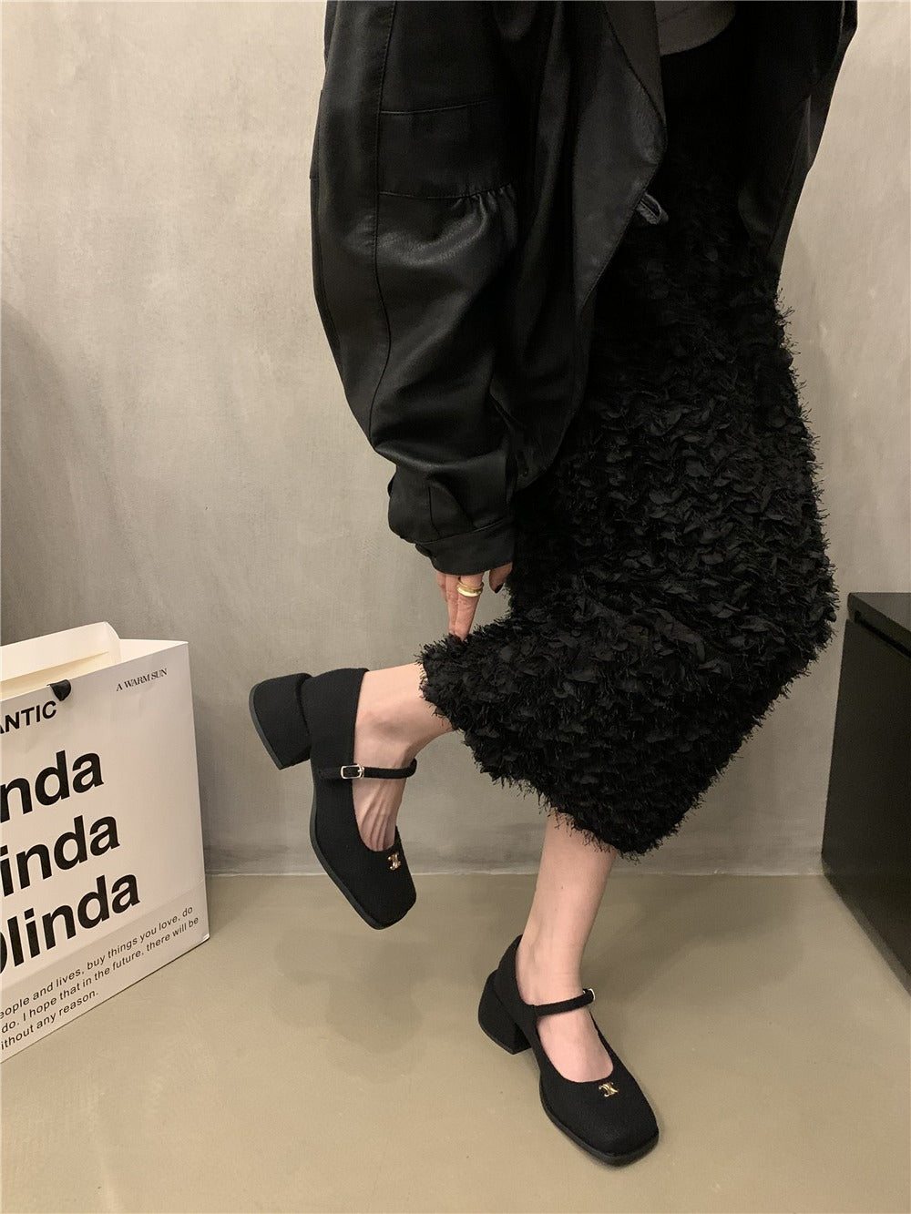 【shoes】3色厚底裏起毛メリージェーンG24569