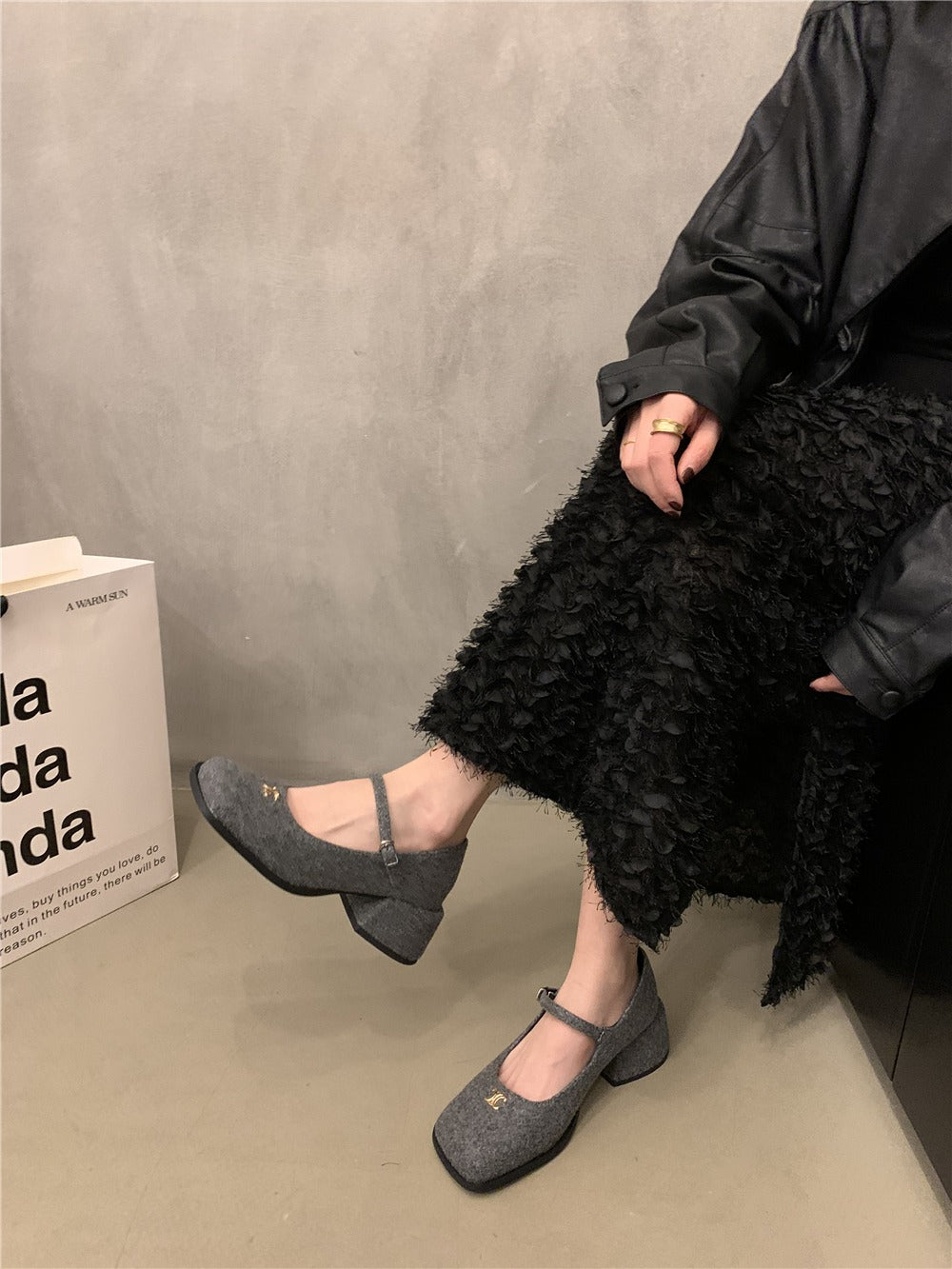 【shoes】3色厚底裏起毛メリージェーンG24569