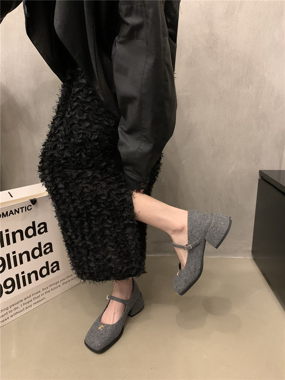 【shoes】3色厚底裏起毛メリージェーンG24569