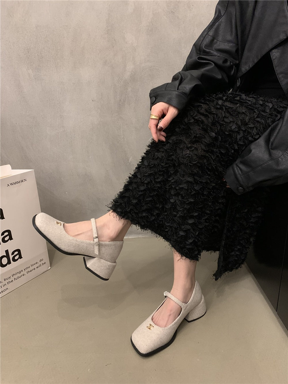 【shoes】3色厚底裏起毛メリージェーンG24569