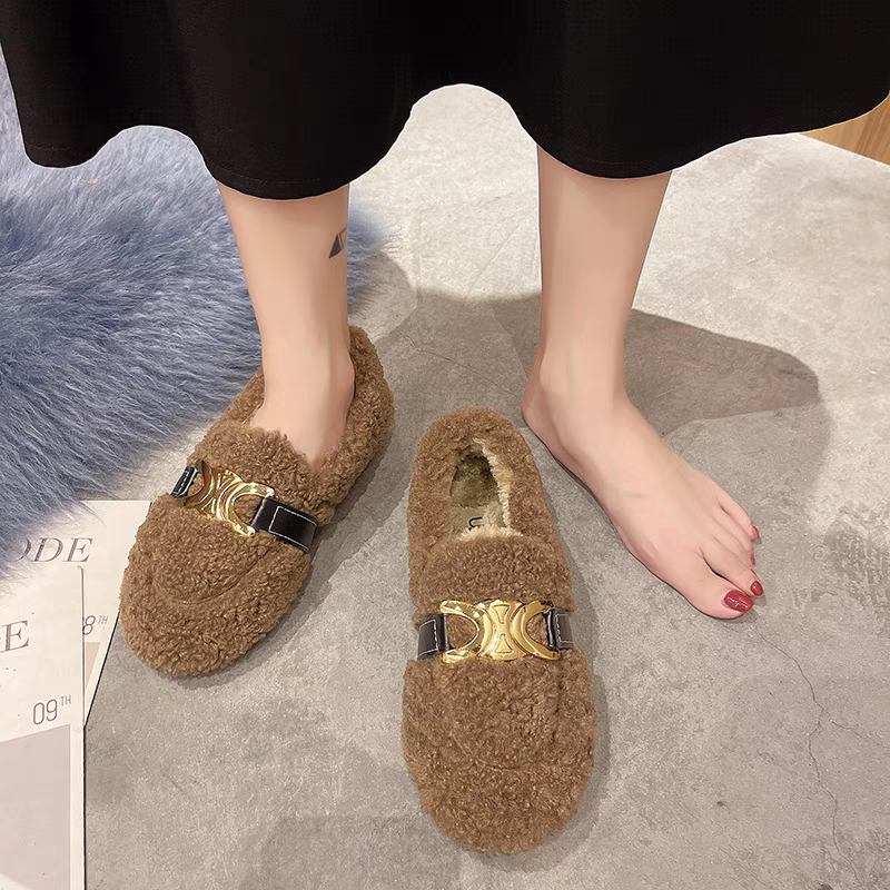 【shoes】秋冬裏起毛フラットシューズG24573