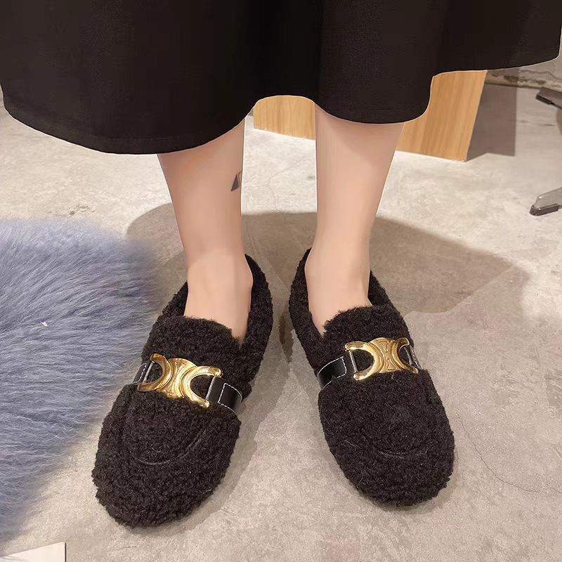 【shoes】秋冬裏起毛フラットシューズG24573