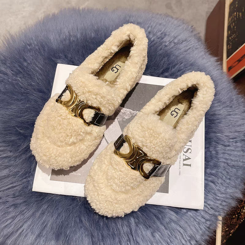 【shoes】秋冬裏起毛フラットシューズG24573