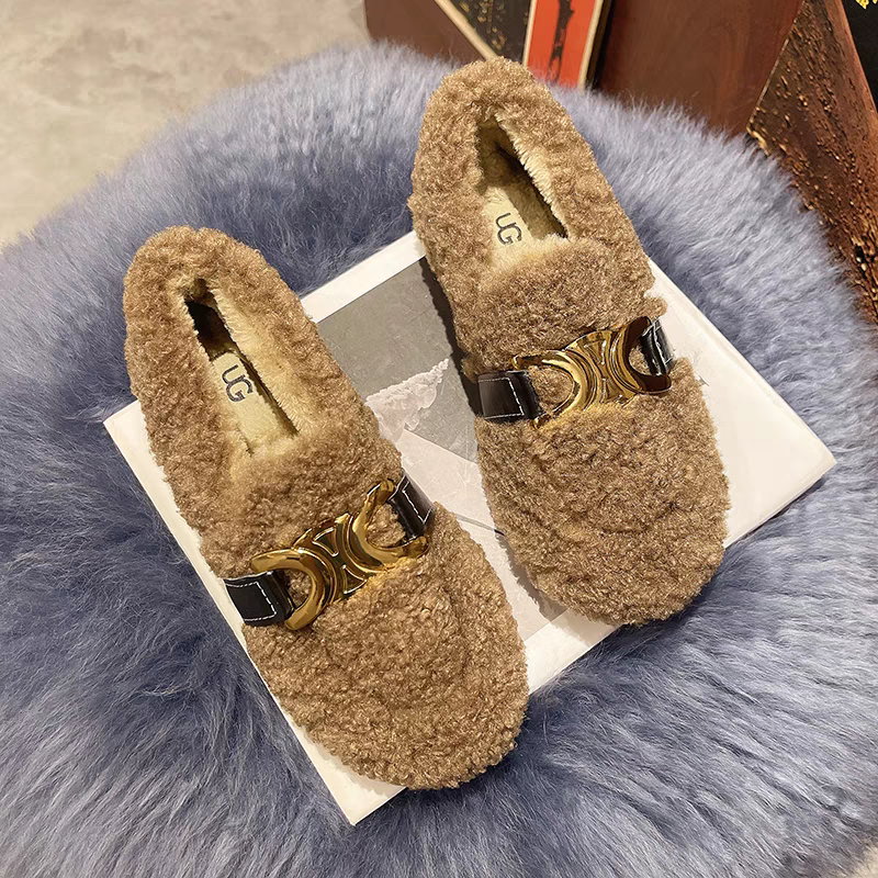 【shoes】秋冬裏起毛フラットシューズG24573