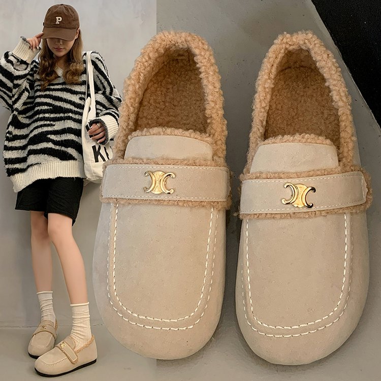 【shoes】秋冬裏起毛フラットシューズG24574