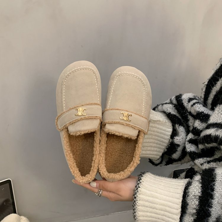 【shoes】秋冬裏起毛フラットシューズG24574