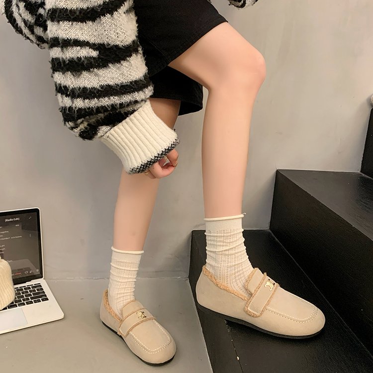 【shoes】秋冬裏起毛フラットシューズG24574