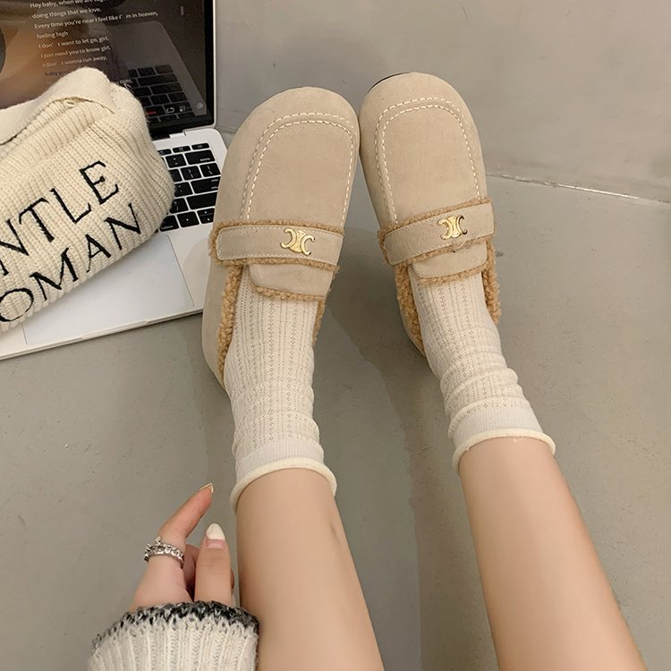 【shoes】秋冬裏起毛フラットシューズG24574