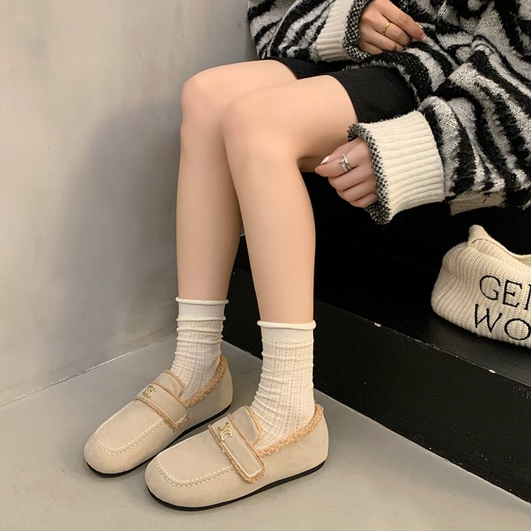 【shoes】秋冬裏起毛フラットシューズG24574