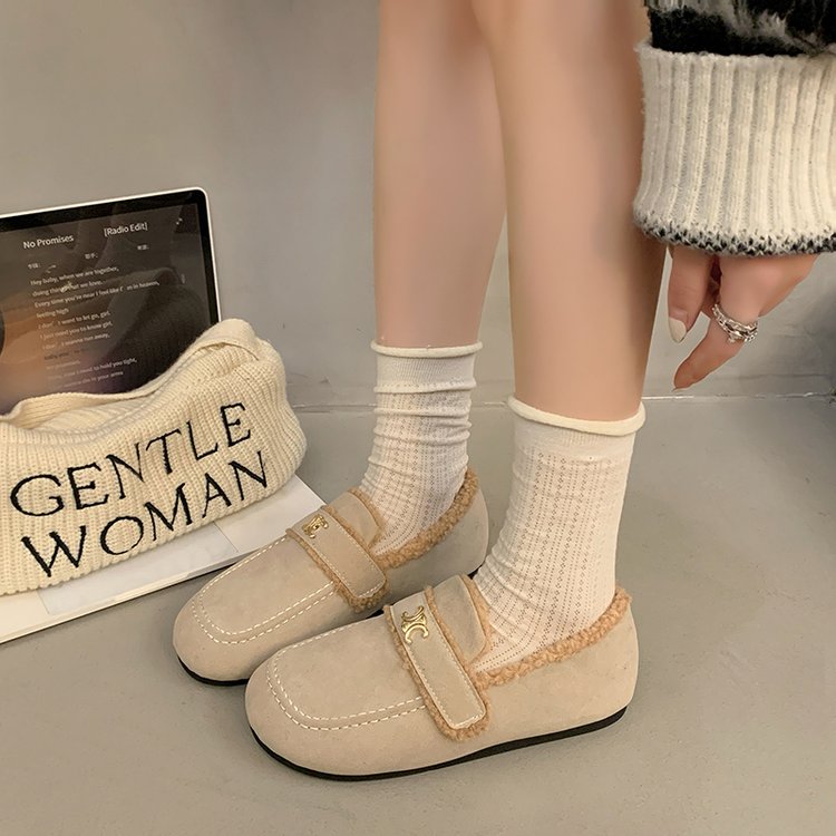 【shoes】秋冬裏起毛フラットシューズG24574