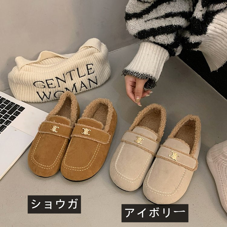 【shoes】秋冬裏起毛フラットシューズG24574