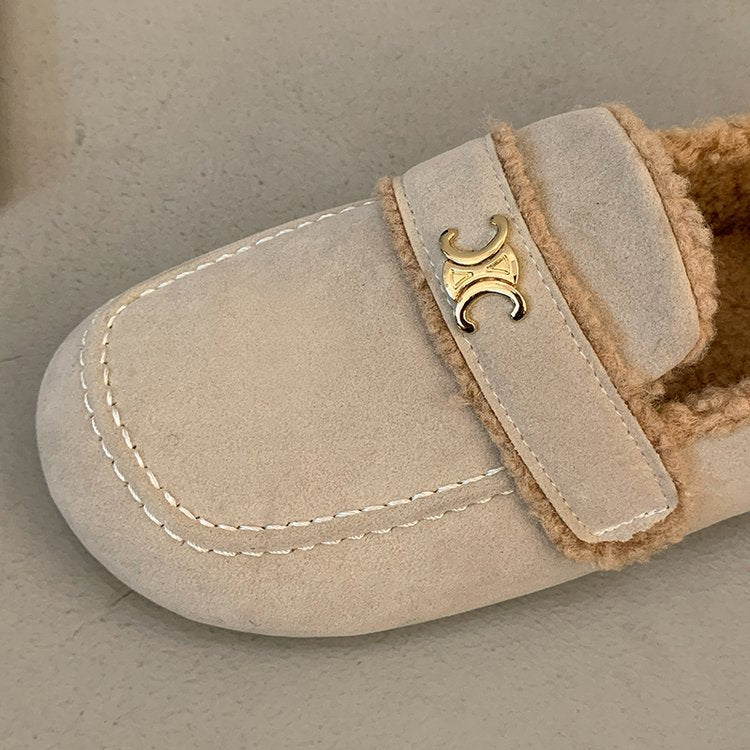 【shoes】秋冬裏起毛フラットシューズG24574