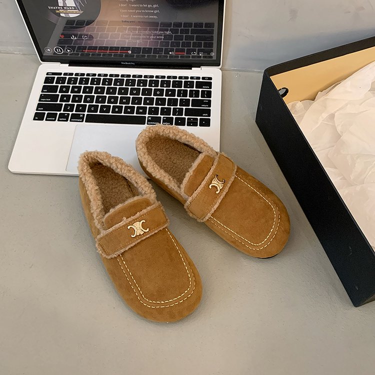 【shoes】秋冬裏起毛フラットシューズG24574