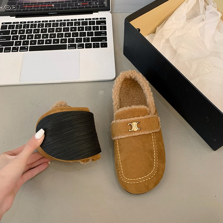 【shoes】秋冬裏起毛フラットシューズG24574