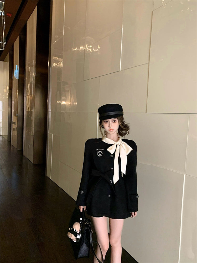 【outer】リボンラシャ生地コートG24576