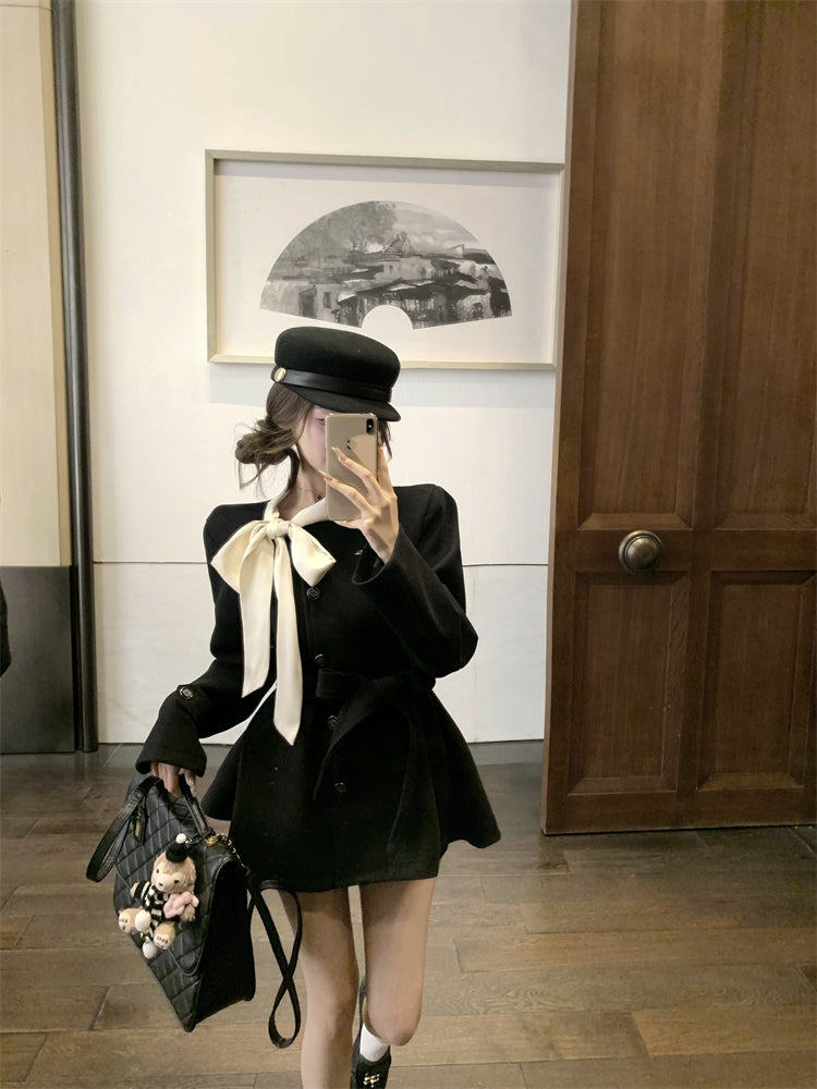 【outer】リボンラシャ生地コートG24576