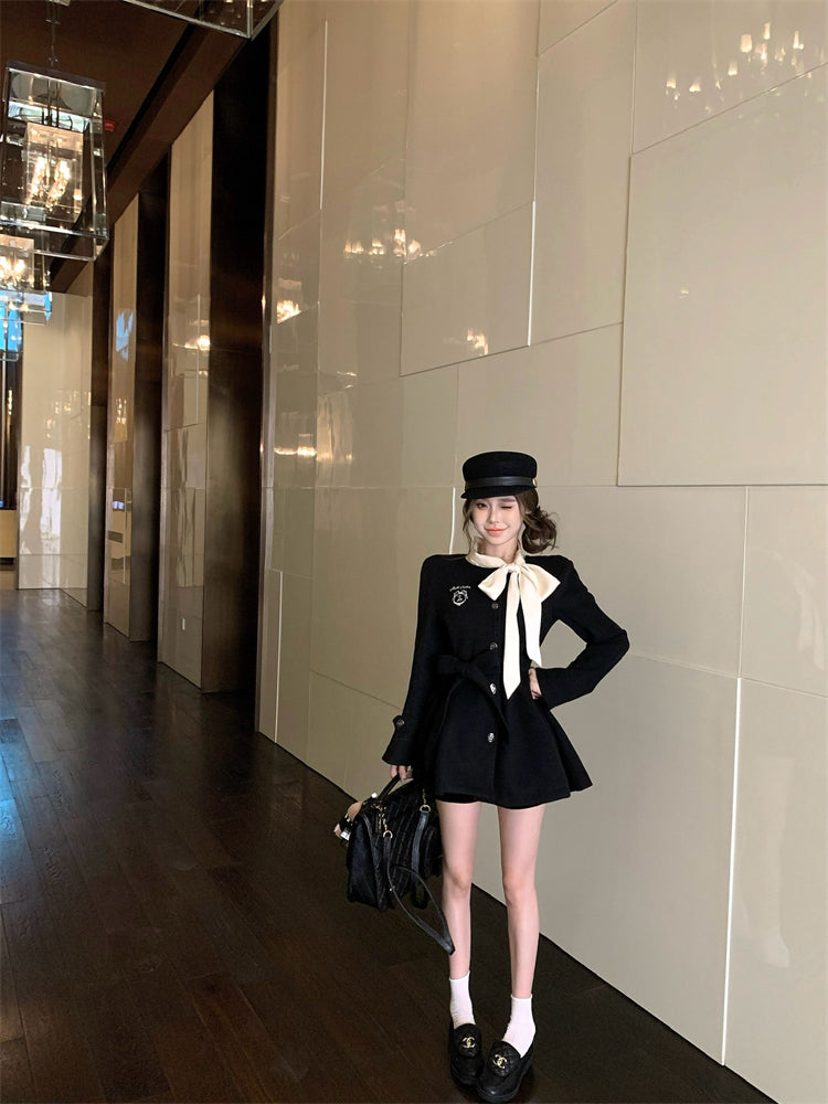 【outer】リボンラシャ生地コートG24576