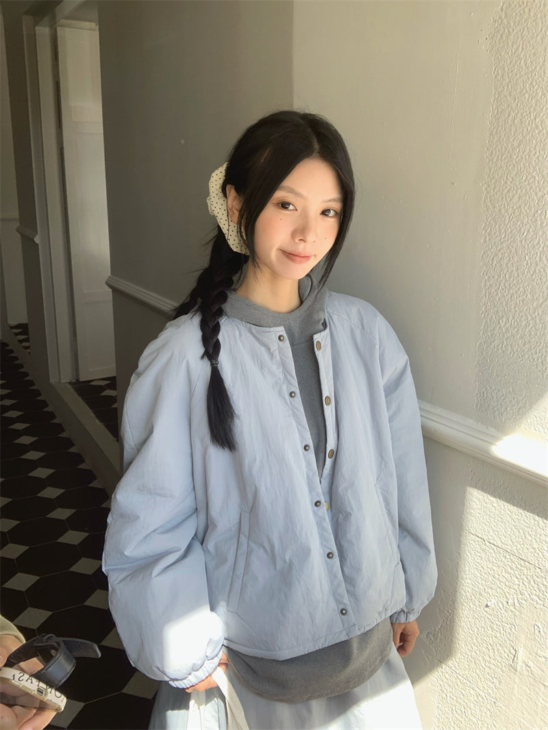 【set】冬ラウンドネックコート＋スカート2点セットG24585