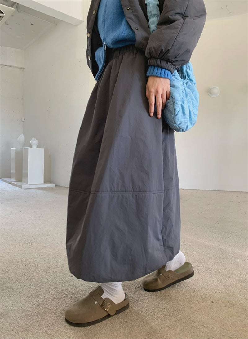 【set】冬ラウンドネックコート＋スカート2点セットG24585