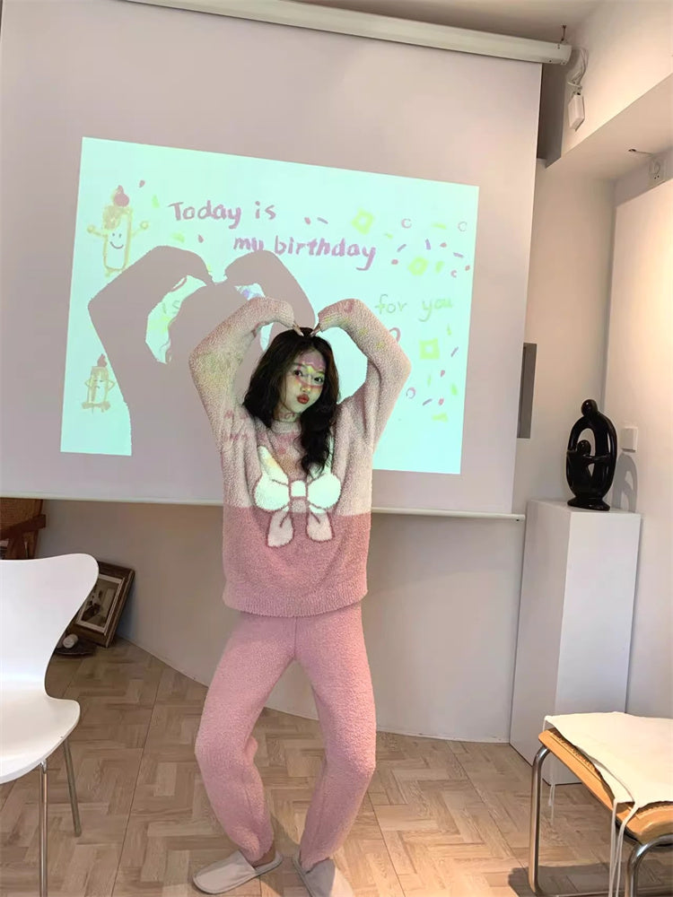 【ホーム・生活】ふわふわ厚手上下セットルームウェアG24591