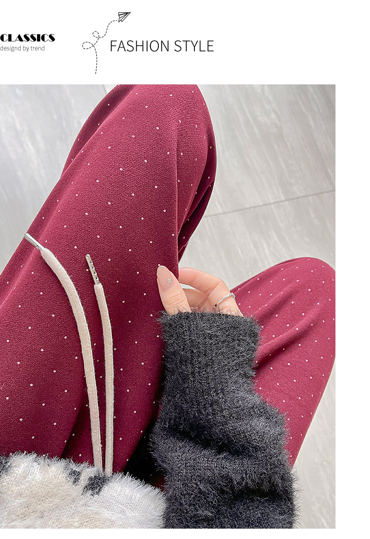 【bottoms】ドット柄秋冬ガウチョパンツG24592