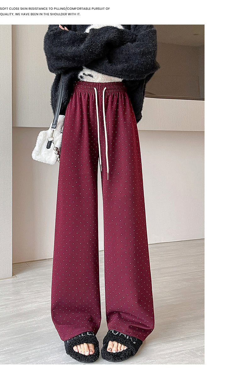 【bottoms】ドット柄秋冬ガウチョパンツG24592