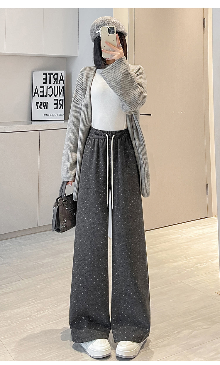 【bottoms】ドット柄秋冬ガウチョパンツG24592