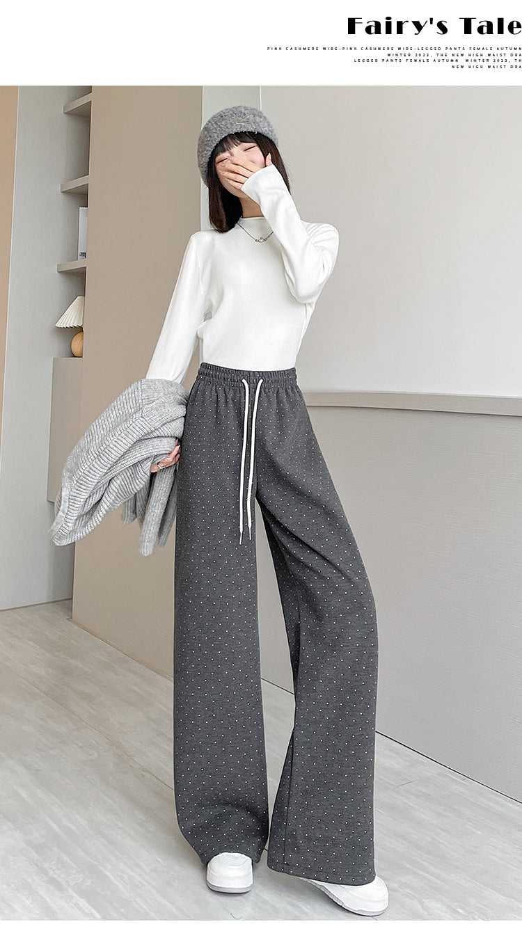 【bottoms】ドット柄秋冬ガウチョパンツG24592