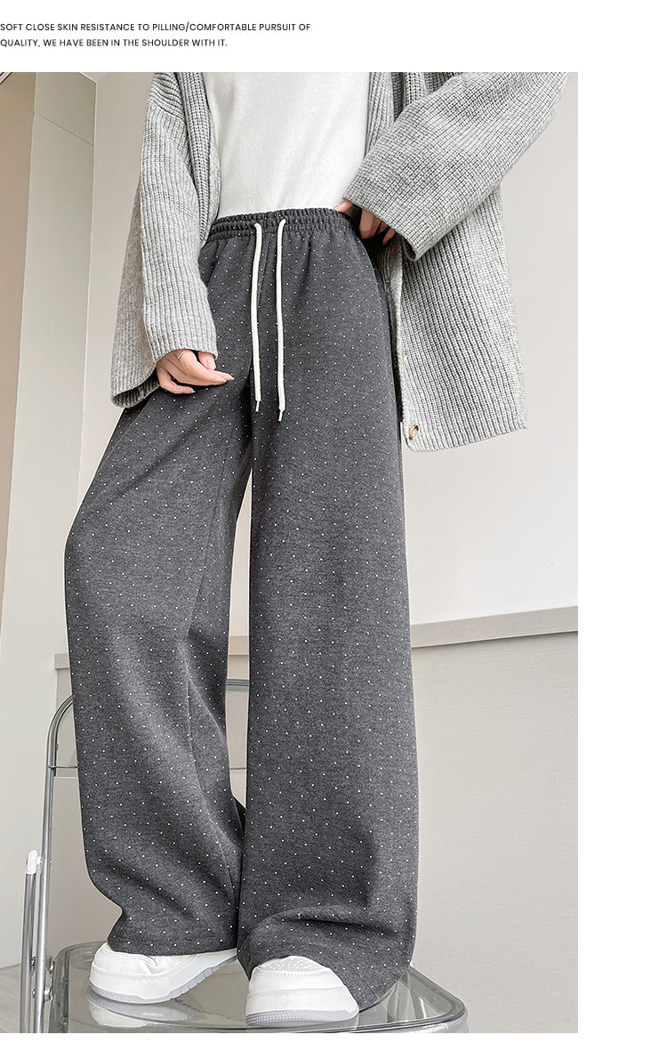 【bottoms】ドット柄秋冬ガウチョパンツG24592