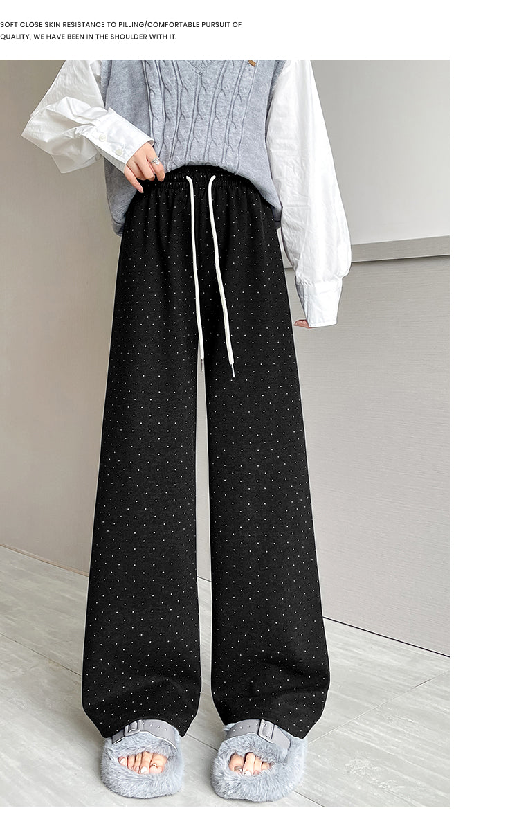 【bottoms】ドット柄秋冬ガウチョパンツG24592