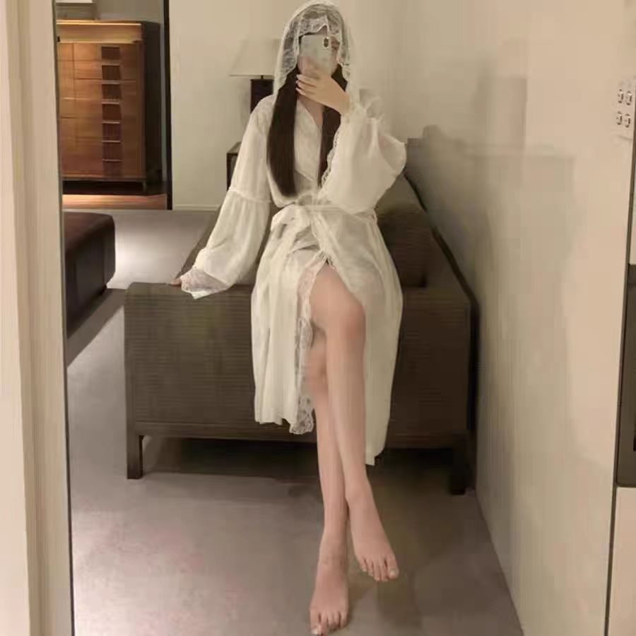 【ホーム・生活】秋冬長袖レースフード付きルームウェアG24603