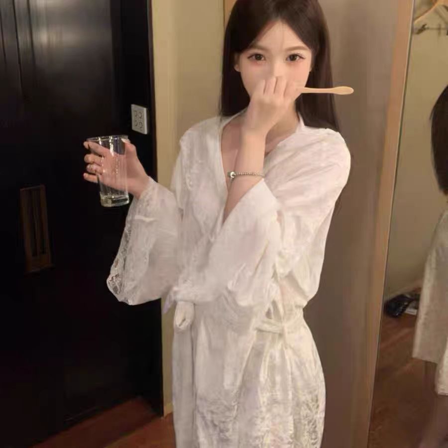 【ホーム・生活】秋冬長袖レースフード付きルームウェアG24603